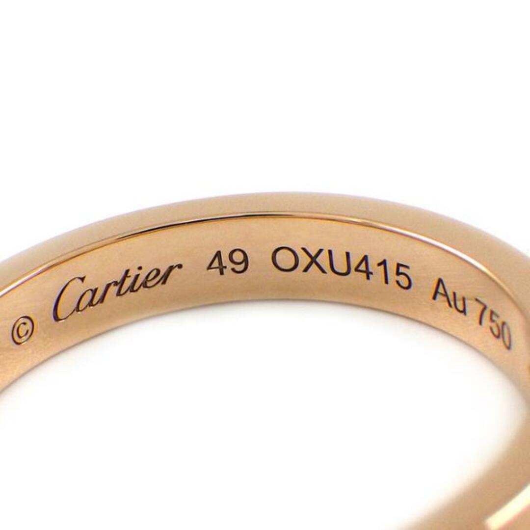 Cartier(カルティエ)のカルティエ Cartier リング ウェディング バンド 3mm B4086449 エングレーブド ロゴ 1ポイント ダイヤモンド K18PG 9号 / 49 【中古】 レディースのアクセサリー(リング(指輪))の商品写真