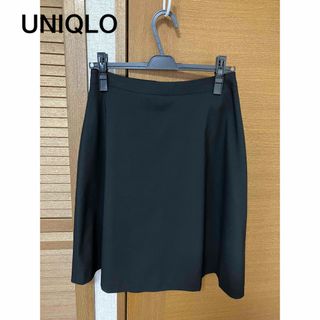 ユニクロ(UNIQLO)のユニクロ　ストレッチフレアスカート　無地　ブラック　サイズ67(ひざ丈スカート)