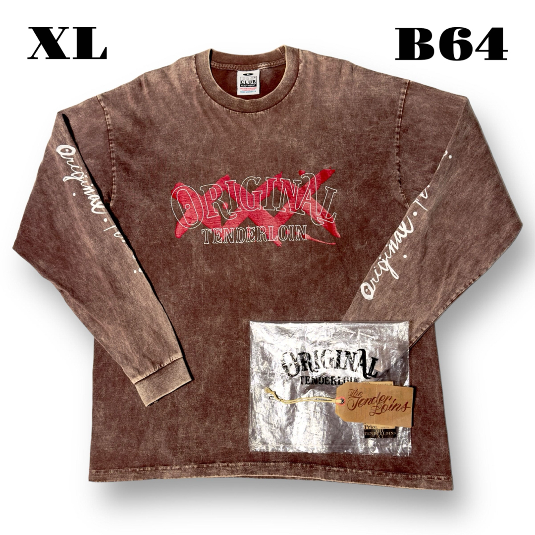 希少品！ TENDERLOIN 長袖 Tシャツ ロンT ACID XXX 茶 LdouzoロンT