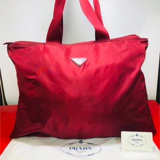 プラダ(PRADA)の【美品】☆PRADA プラダ ナイロン トートバッグ    ワインレッド(ショルダーバッグ)