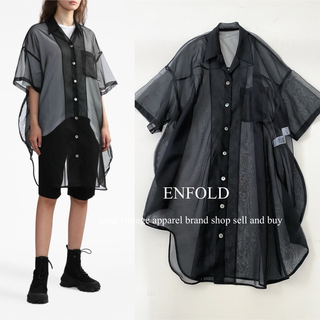 ENFOLD  定価29700円 バックリボン パフスリーブブラウス