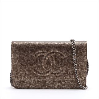 シャネル(CHANEL)のシャネル  キャビアスキン  ブラウン レディース ショルダーバッグ(ショルダーバッグ)