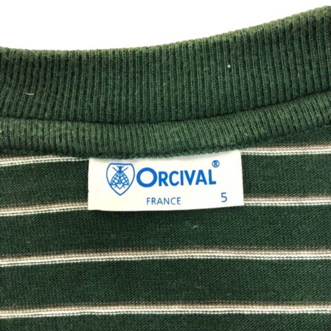 ORCIVAL(オーシバル)のオーチバル オーシバル Tシャツ クルーネック コットン ボーダー 半袖 5 緑 メンズのトップス(Tシャツ/カットソー(半袖/袖なし))の商品写真