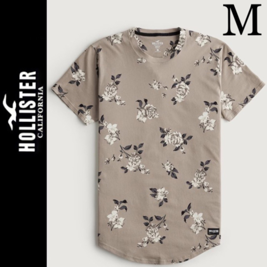 Hollister(ホリスター)の新品タグ付き☆ホリスターフローラルTシャツMフラワー花柄ベージュアバクロ メンズのトップス(Tシャツ/カットソー(半袖/袖なし))の商品写真