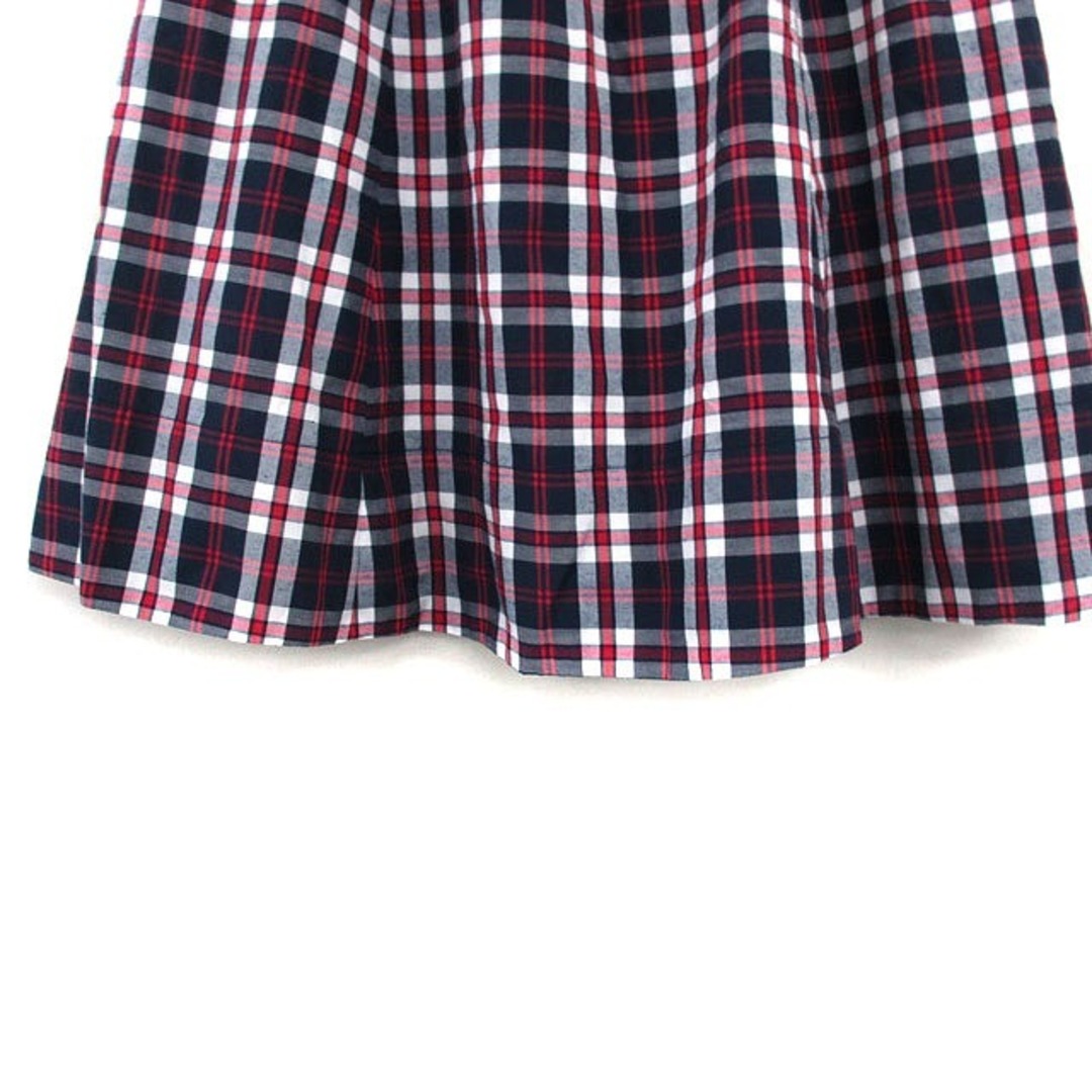 PAGEBOY(ページボーイ)のページボーイ フレア スカート ミニ リボン チェック F ネイビー 紺 レッド レディースのスカート(ミニスカート)の商品写真