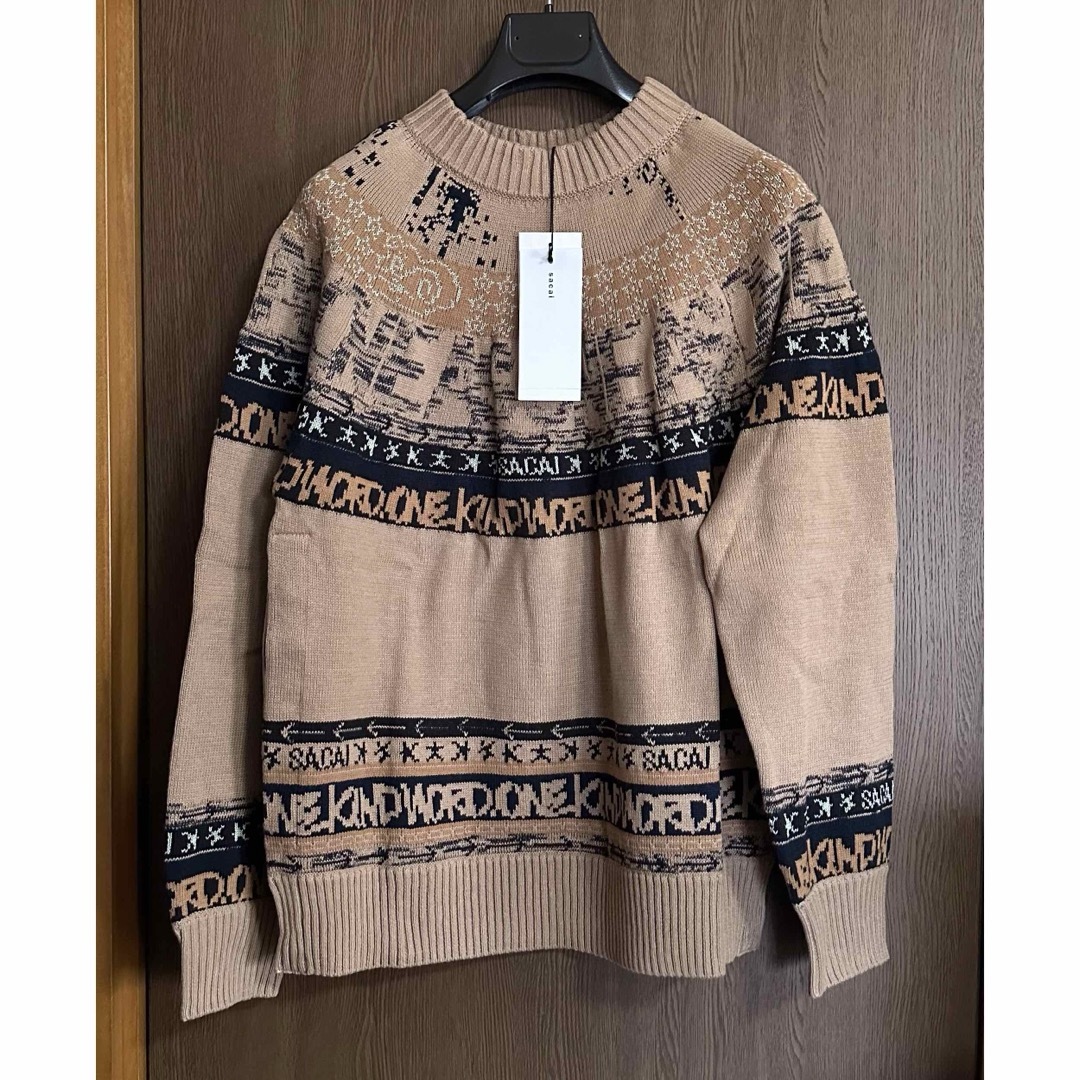 sacai(サカイ)の1新品 sacai サカイ Eric コットン ニット セーター ダークベージュ レディースのトップス(ニット/セーター)の商品写真