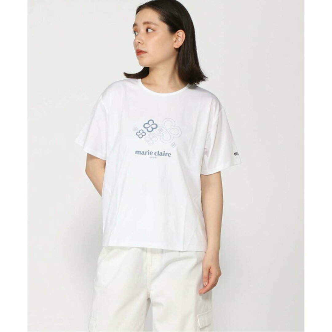 【ホワイト】marie claire sport/(W)グラフィックTシャツ レディースのトップス(カットソー(長袖/七分))の商品写真