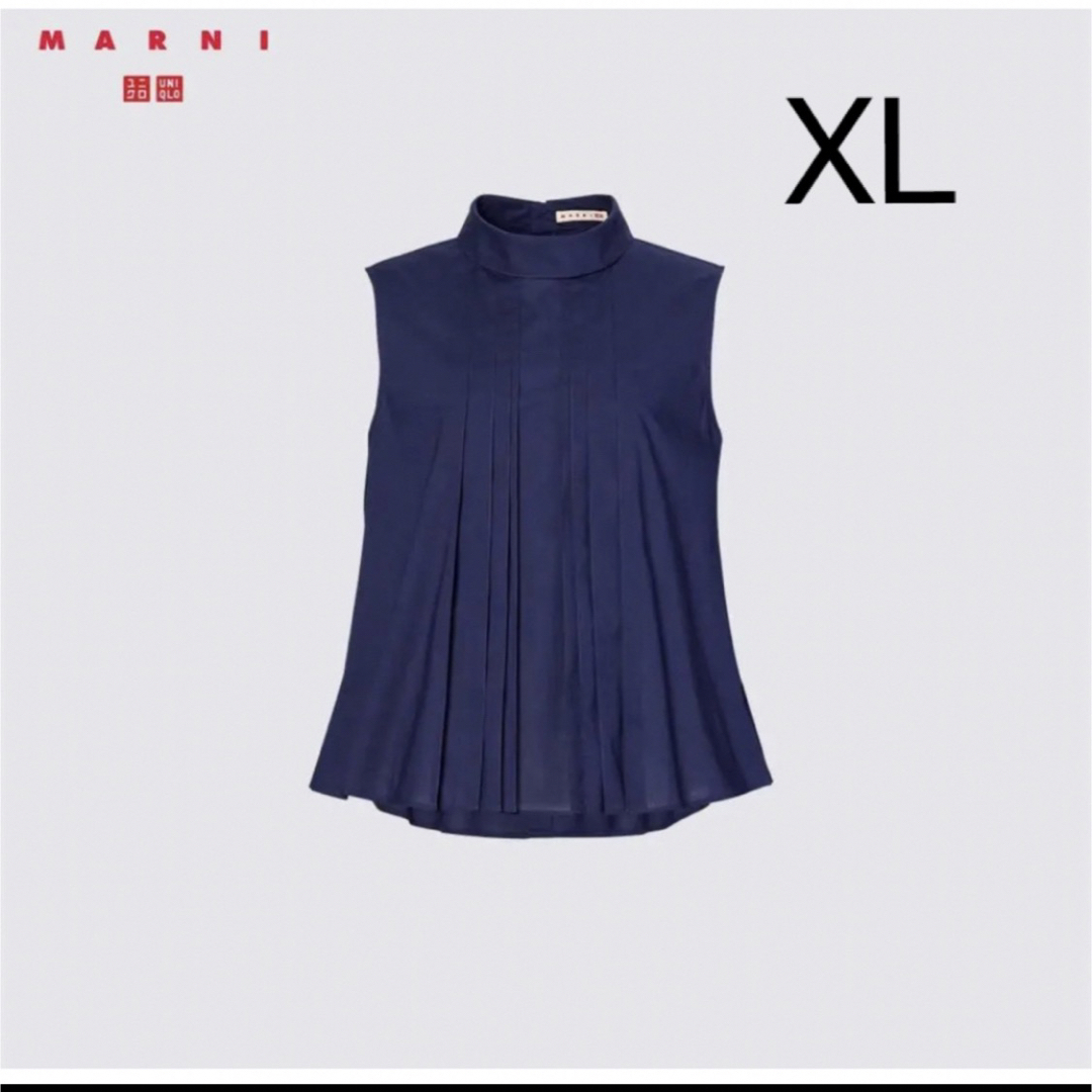 Marni(マルニ)のUNIQLO マルニ　タックブラウス　ノースリーブ　XL 新品未使用　タグ付き レディースのトップス(シャツ/ブラウス(半袖/袖なし))の商品写真