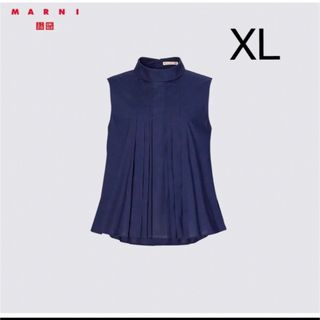 マルニ(Marni)のUNIQLO マルニ　タックブラウス　ノースリーブ　XL 新品未使用　タグ付き(シャツ/ブラウス(半袖/袖なし))