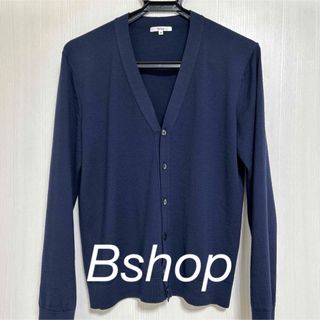 ビショップ(Bshop)のビショップ　Bshop  カーディガン　ウール100% ネイビー(カーディガン)