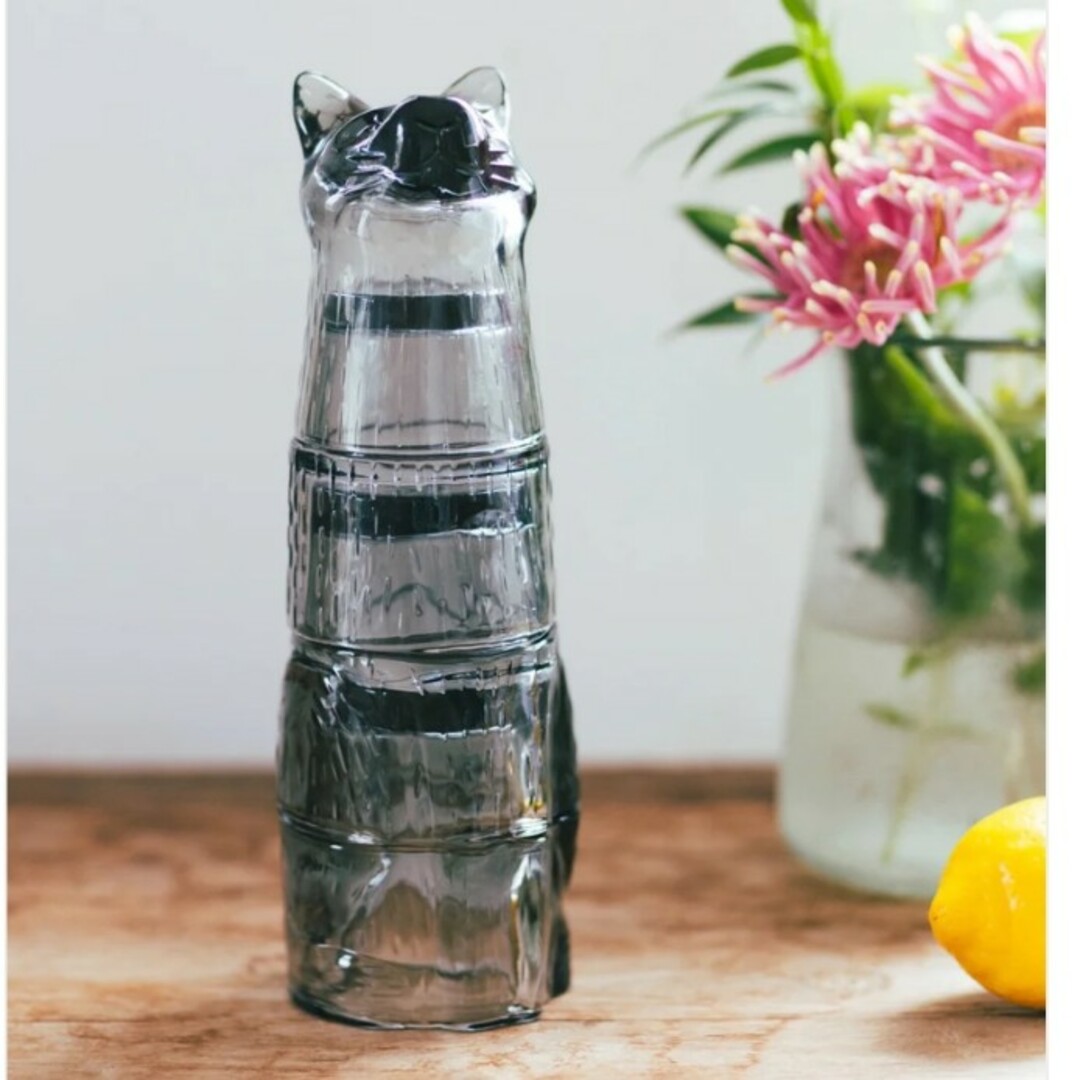 DOIY Kitty Stackable Glass Black インテリア/住まい/日用品のキッチン/食器(グラス/カップ)の商品写真