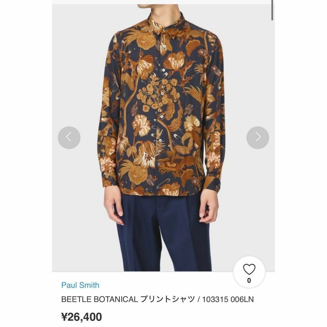 Paul Smith(ポールスミス)の20ss ポールスミス 総柄 アロハ シャツ 長袖 花柄 ビートル 黒 金 L メンズのトップス(シャツ)の商品写真