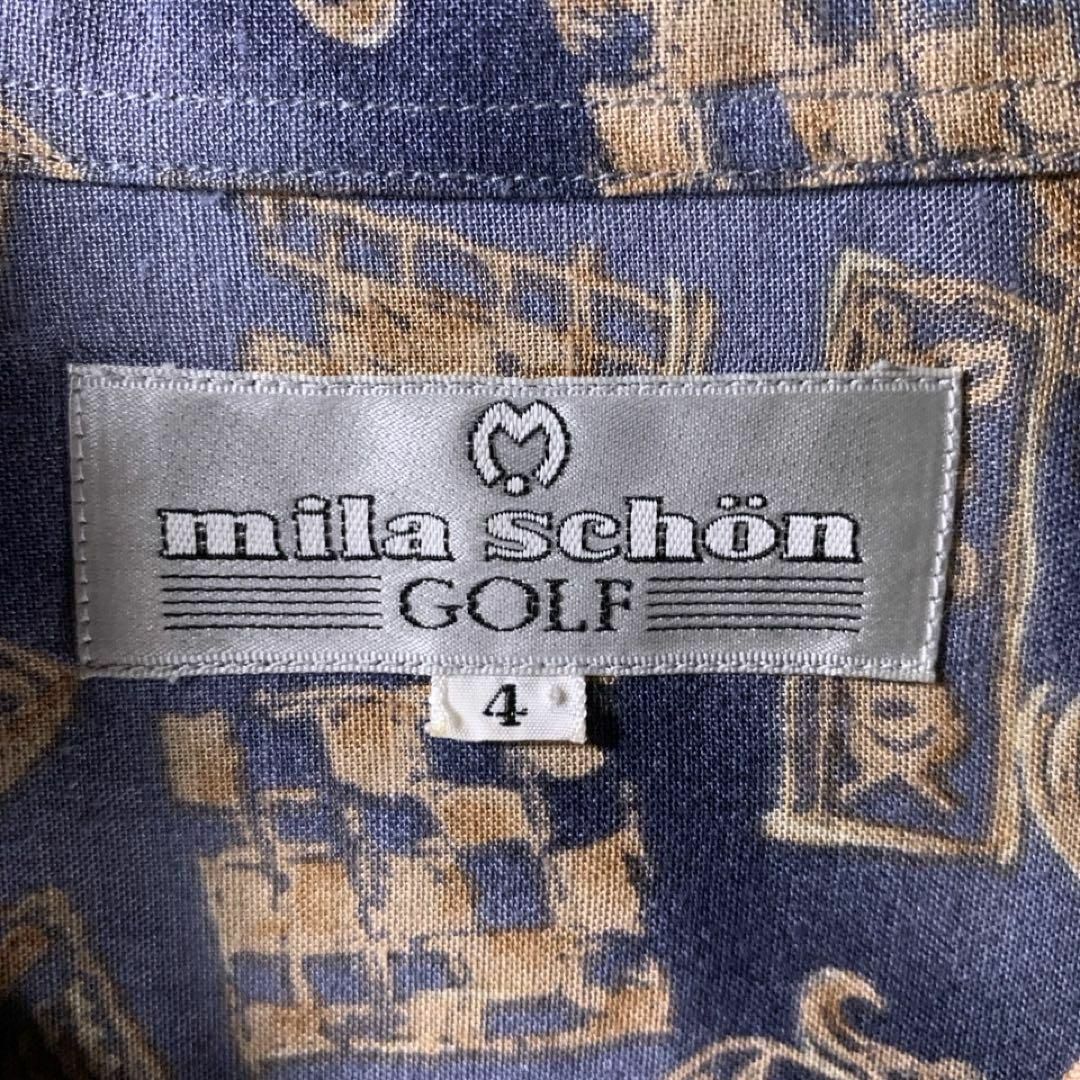 mila schon(ミラショーン)のレトロ古着 レーヨン リネン 総柄 オープンカラーシャツ アロハ 長袖 メンズのトップス(シャツ)の商品写真