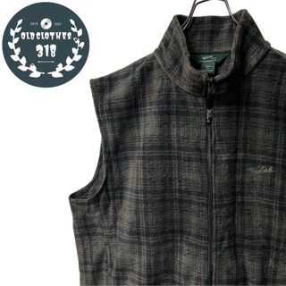 WOOLRICH - 【WOOLRICH】ウールリッチ フリースベスト チェック柄 ワンポイントロゴ