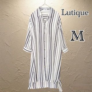 Lutique ストライプシャツ 七分丈 トップス オシャレ Mサイズ(シャツ/ブラウス(長袖/七分))