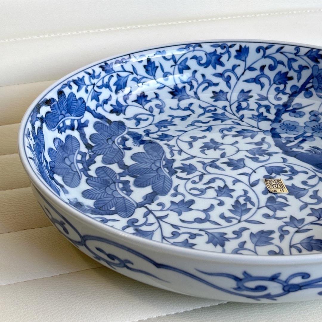 有田焼 龍峰窯 古伊万里唐草 大鉢 大皿 盛皿 染付 和食器 丸紋 有田焼 龍峰窯 古伊万里唐草 大鉢 大皿 盛皿 染付 和食器 丸紋