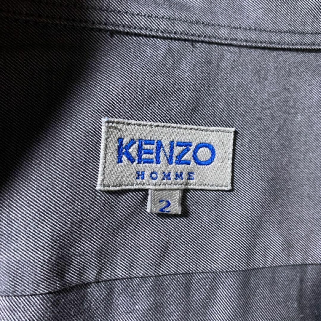 KENZO(ケンゾー)の90s レトロ古着 KENZO HOMME ドレスシャツ 無地 長袖 グレー メンズのトップス(シャツ)の商品写真