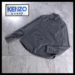 ケンゾー(KENZO)の90s レトロ古着 KENZO HOMME ドレスシャツ 無地 長袖 グレー(シャツ)