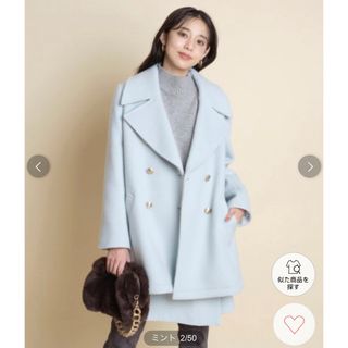 ジャスグリッティー(JUSGLITTY)の✧︎新品✧︎♡︎ジャス♡︎2WAYミドルコート ミント サイズM(ピーコート)