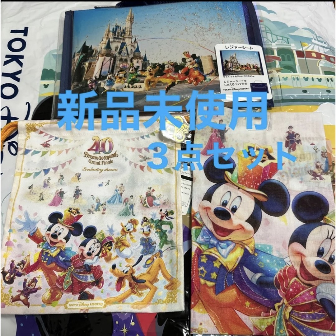 Disney(ディズニー)のディズニー　40周年 グランドフィナーレ　バンダナ　巾着　実写　レジャーシート エンタメ/ホビーのおもちゃ/ぬいぐるみ(キャラクターグッズ)の商品写真