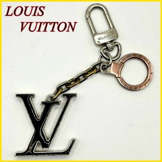 ルイヴィトン(LOUIS VUITTON)のルイヴィトン ポルトクレ イニシャルLV キーホルダー キーリング ブラック(キーホルダー)