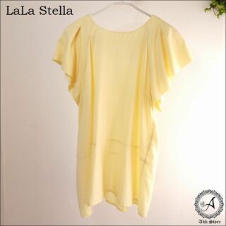 LaLa Stella レディース トップス 半袖 ブラウス 袖フリル L(シャツ/ブラウス(半袖/袖なし))