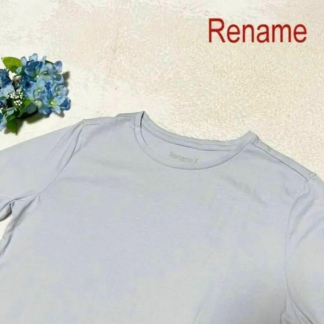 【新品　送料無料】Rename X tシャツ サイズL ライトブルー レディースのトップス(Tシャツ(半袖/袖なし))の商品写真
