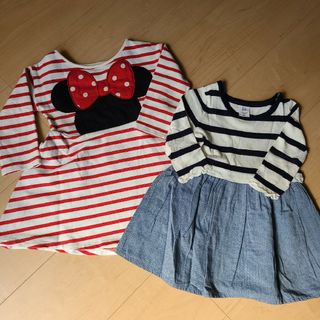 ベビーギャップ(babyGAP)のベビーギャップ長袖ワンピース2枚セット　80(ワンピース)