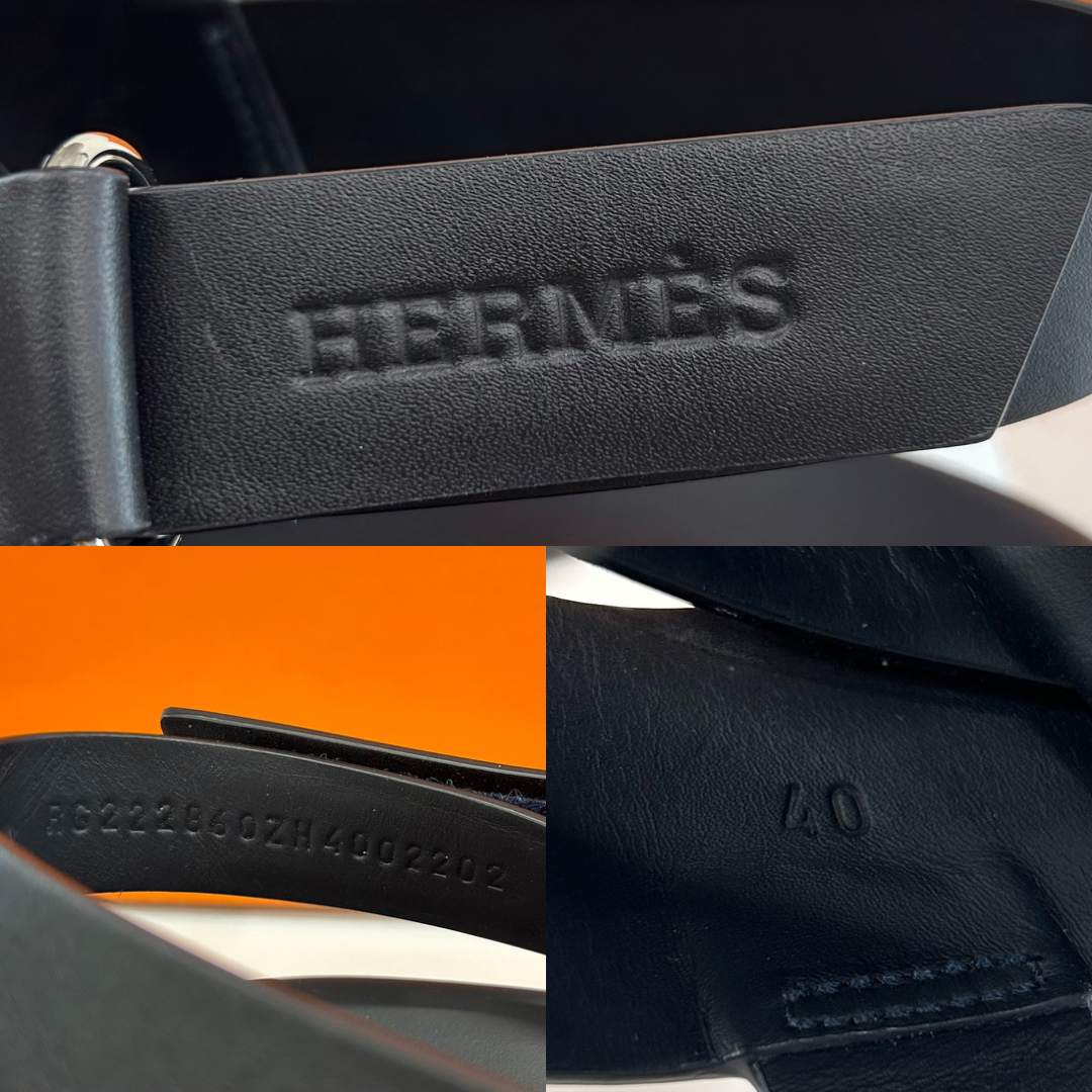 Hermes(エルメス)の【HERMES エルメス】【Electric エレクトリック サンダル レザー 40 ネイビー オレンジ ホワイト 定番人気サンダル 正規品】 メンズの靴/シューズ(サンダル)の商品写真