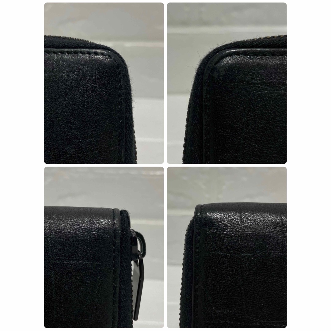 Saint Laurent(サンローラン)の【専用】サンローラン カサンドラ ラウンドジップ 長財布 クロコ型押し ブラック メンズのファッション小物(長財布)の商品写真