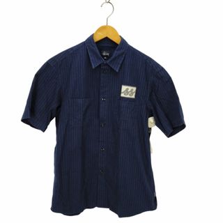 ステューシー(STUSSY)のStussy(ステューシー) ワッペン付きストライプ半袖シャツ メンズ トップス(その他)