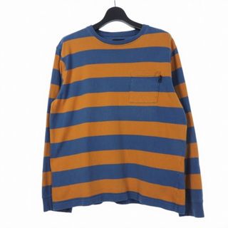 ステューシー(STUSSY)のステューシー ボーダー Tシャツ 長袖 クルーネック M オレンジ ブルー (Tシャツ/カットソー(七分/長袖))