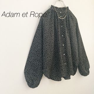 アダムエロぺ(Adam et Rope')の★アダムエロペ★シャーリングネックドットブラウス(シャツ/ブラウス(長袖/七分))