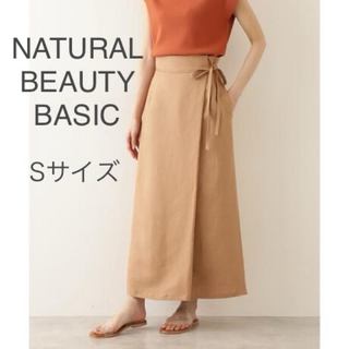 ナチュラルビューティーベーシック(NATURAL BEAUTY BASIC)のNATURAL BEAUTY BASIC麻ラップストレートスカート(ロングスカート)