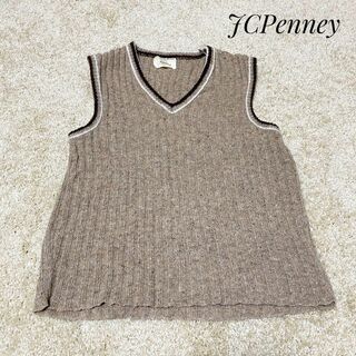 ジェーシーペニー(J.C.PENNEY)のJCPenney JCペニー　ニットベスト　ブラウン(ベスト/ジレ)