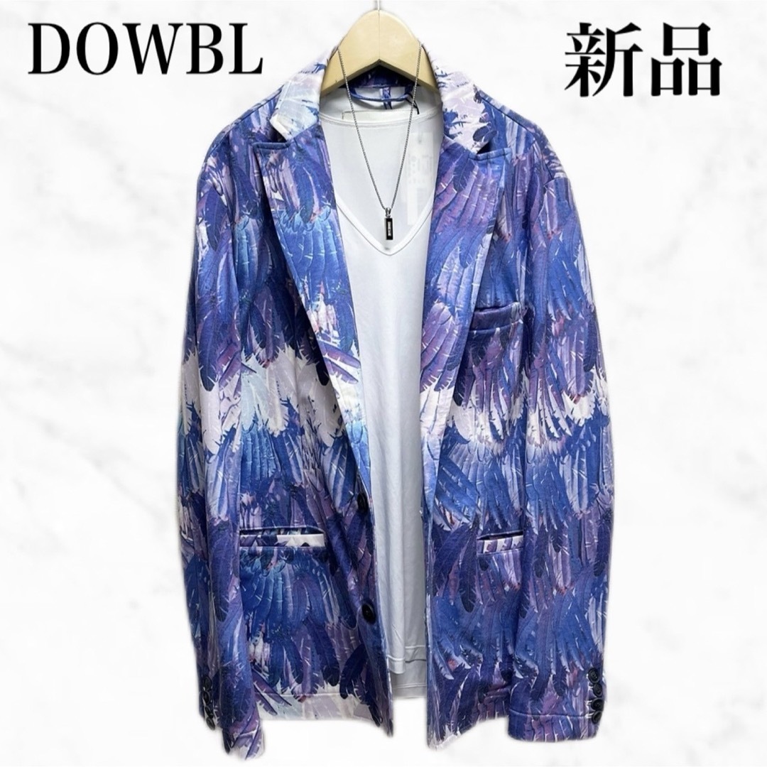 DOWBL(ダブル)のDOWBL 総柄ジャケット　テーラードジャケット　羽柄ジャケット　新品タグ付き メンズのジャケット/アウター(テーラードジャケット)の商品写真