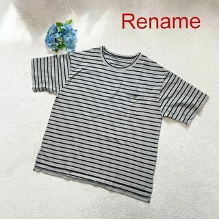 【新品　送料無料】Rename X tシャツ サイズL　グレー✖️ブラック(Tシャツ(半袖/袖なし))