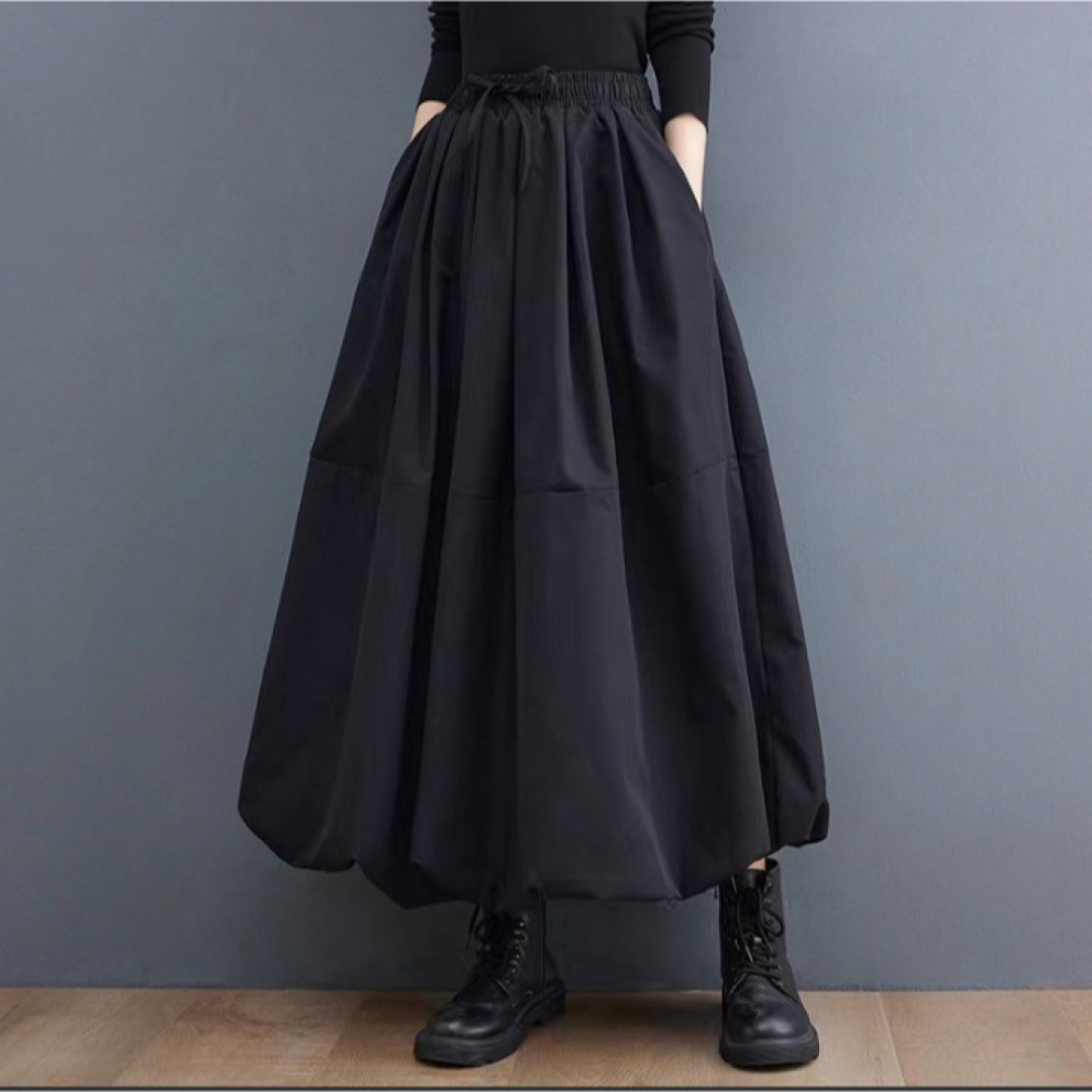 ✳️早い者勝ち✳️ バルーン スカート フレアスカート ブラック 大人コーデ レディースのスカート(ロングスカート)の商品写真