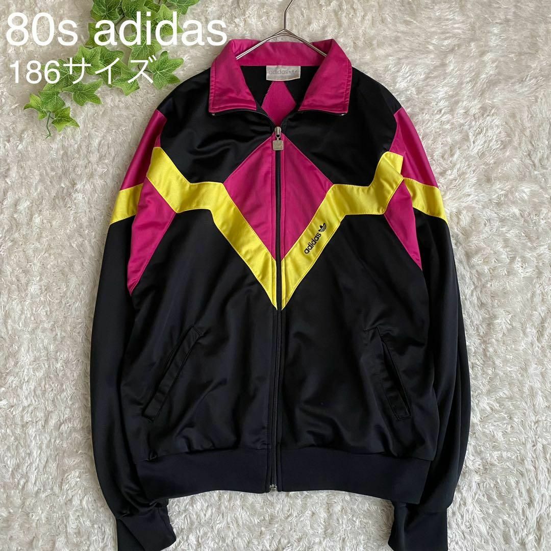 adidas(アディダス)の★レア 80s adidas アディダス トラックジャケット 銀タグ 黒 186 メンズのトップス(ジャージ)の商品写真