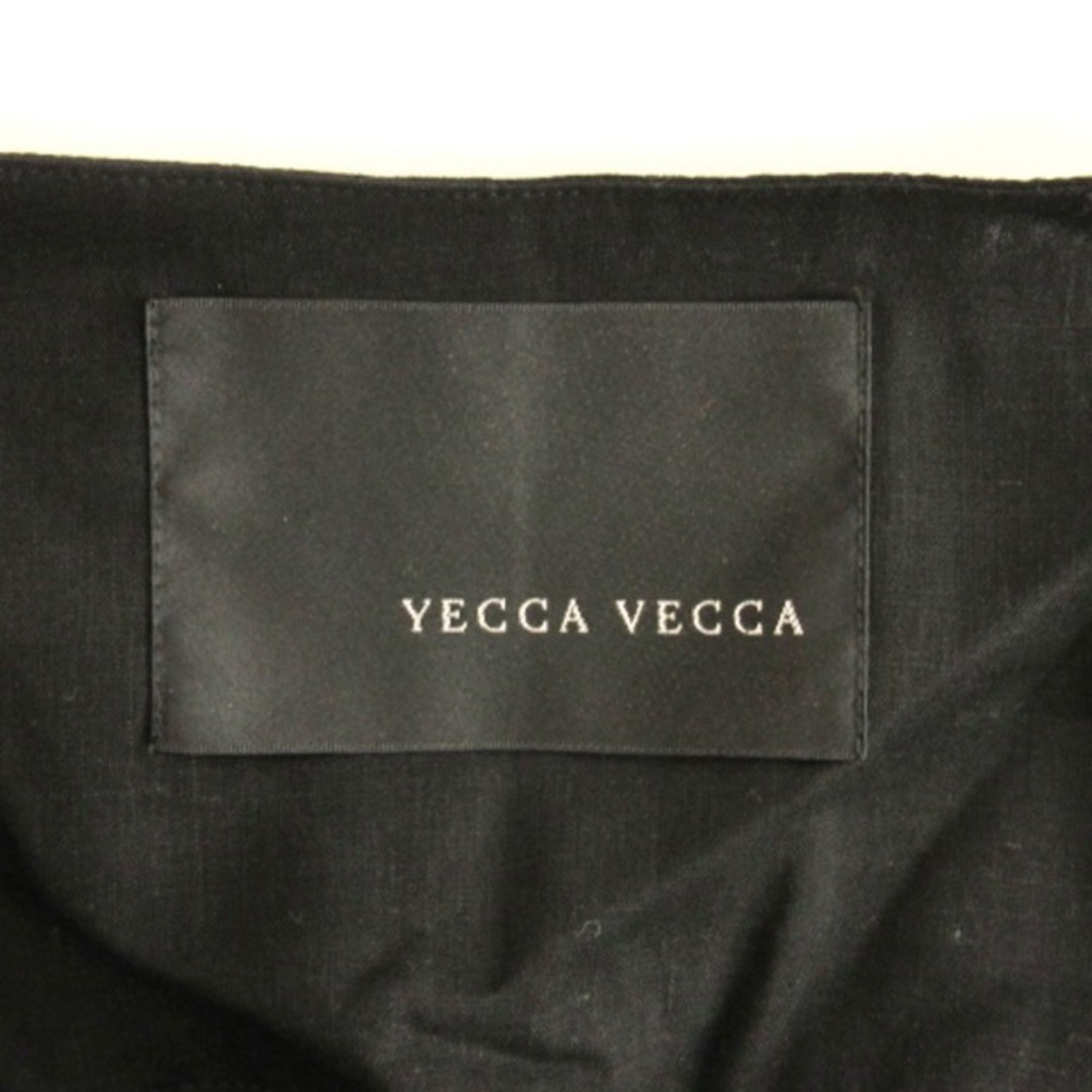 YECCA VECCA(イェッカヴェッカ)のイェッカヴェッカ レーヨン麻ジップ ジャケット ノーカラー ブラック F レディースのジャケット/アウター(ブルゾン)の商品写真