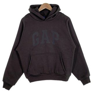 YEEZY GAP Engineered by BALENCIAGA イージー ギャップ エンジニアードバイバレンシアガ プルオーバースウェットパーカー プリント ウォッシュドブラック Size XS(パーカー)