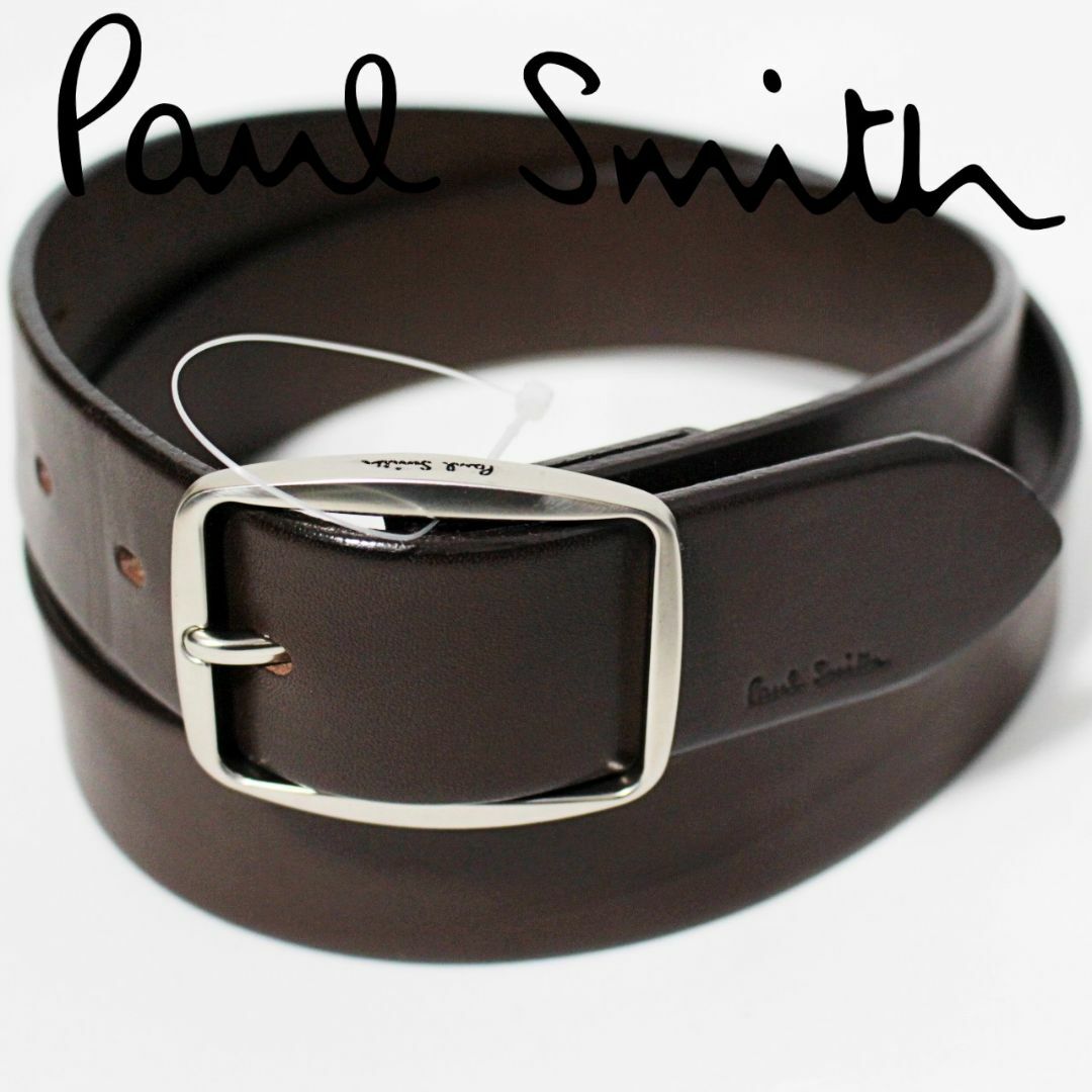 Paul Smith(ポールスミス)の新品 ポールスミス ロゴ刻印バックル コントラストステッチレザーベルト L メンズのファッション小物(ベルト)の商品写真