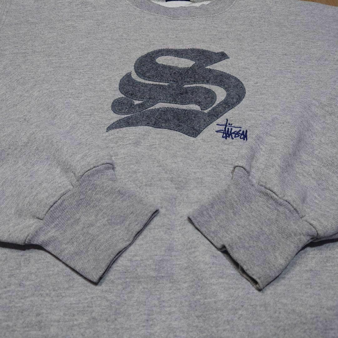 USA製 90s STUSSY　ビッグロゴ刺繍　スウェットトレーナーステューシー