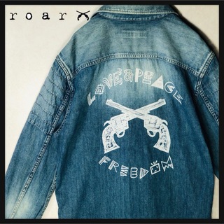 roar - 【希少】ロアー 2丁拳銃 デニムシャツ ビックロゴ 背面ロゴ Lサイズ