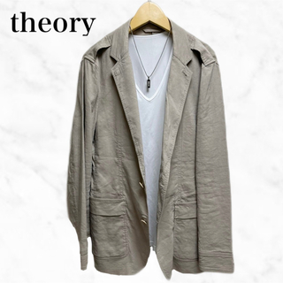 セオリー(theory)のtheory テーラードジャケット　ベージュ系　リネンジャケットサマージャケット(テーラードジャケット)