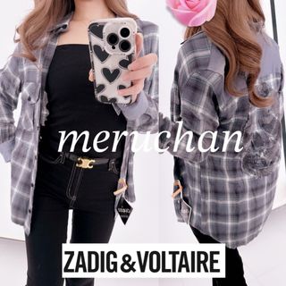 ZADIG&VOLTAIRE♡チェック柄シャツ トップス スカル ラインストーン