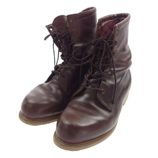 レッドウィング(REDWING)のRED WING レッドウィング ブーツ 815 90s 半円犬タグ ライニング付き プレーントゥ レースアップ ブーツ ブラウン系 9 1/2 EEE【中古】(ブーツ)