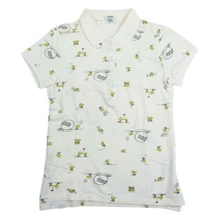 HYSTERIC GLAMOUR ヒステリックグラマー 0193CH02 × PEANUTS ピーナッツ ロゴ プリント ポロシャツ 半袖 ホワイト系 F【中古】