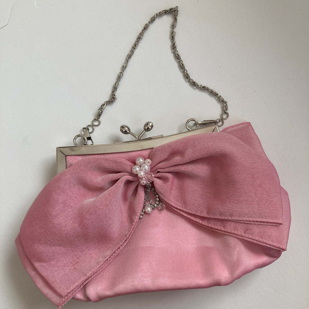 レディース　パーティーバッグ　フォーマル　ピンク　リボン レディースのバッグ(その他)の商品写真