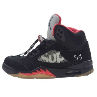 シュプリーム(Supreme)のSupreme シュプリーム スニーカー 15AW 824371-001 × Nike Air Jordan 5 AJ5 Retro Black ナイキ エアジョーダン レトロ スニーカー ブラック系 27.5cm【中古】(スニーカー)